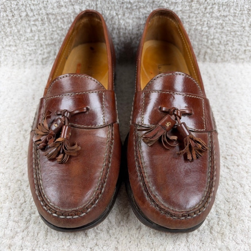 Cole Haan Mens 8.5 M Brown Leather Tassel Loafers Nike Air Made in Italy C06982